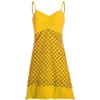 Vishes Sommerkleid Damen Babydoll Spaghettiträger bedruckt Baumwolle Alternative Mode, Boho, Hippie, Ethno, Festival