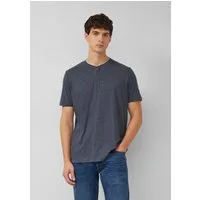 s.Oliver Kurzarmshirt T-Shirt Weiches Henley-Shirt aus Melange-Jersey