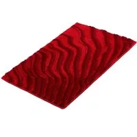 Kleine Wolke Badematte Terrace, Badvorleger, Badezimmer Teppich, Höhe 23 mm, rutschhemmend beschichtet, fußbodenheizungsgeeignet, Polyacryl, rechteckig, Badteppich, modernes Wellen Design, Hoch-Tief Effekt