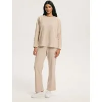 ESOTIQ Hausanzug Hausanzug Loungewear Set aus Baumwollmix langärmlig Strickoptik Ciri (2 tlg)