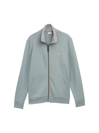 Tom Tailor - Sweatjacke mit Stehkragen grey mint - Gr. - XXXL