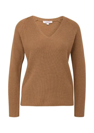 s.Oliver Red Label - Strickpullover mit Raglanärmeln braun - Gr. - 40