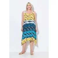 Ulla Popken Strandkleid Kleid Fische A-Linie V-Ausschnitt ärmellos