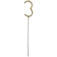 partydeco Tortenstecker, Wunderkerze Geburtstag 15cm Zahl 3 Gold 1 Stück