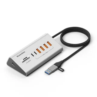 Blueendless HU806 8-in-1 USB-A Type-C Docking Station with 10Gbps USB-A 3.2*4 / USB-C 3.2*2 / SD/TF3.0 Multi-ports Alumi
