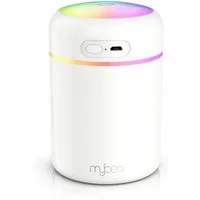 MyBeo Luftbefeuchter Mini mit Aromadiffusor, 300 ml, 2 Sprühmodi, LED-Farben, 0.3 l Wassertank, Abschaltautomatik, USB-Betrieb, leise, Aromafach, Schlafzimmer, Büro
