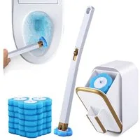 BlingBin WC-Reinigungsbürste Einweg Toilettenbürste, Klobürste mit 18 Stück Reiniger Nachfüllungen, Toilette, (1er Set, 1-tlg., WC-Reinigungssystem mit 18 Toilettenstab-Ersatzköpfen), Wandmontierte WC Bürste mit Reinigungsmittel, für Urinal, Badewann