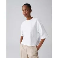 OPUS T-Shirt Boxy T-Shirt aus reinem Baumwolljersey Oversized Passform, Seitenschlitze für lässigen Look