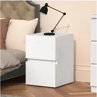 oyajia Nachttisch Nachtschrank mit 2 Schubladen für Schlafzimmer Wohnzimmer (Schlafzimmer Nachttisch 40 x 40 x 58 cm), Beistelltisch, 2 Schubladen, modern