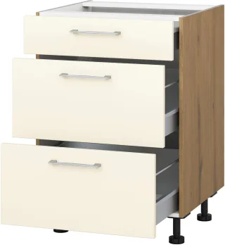 KOCHSTATION Auszugsunterschrank "KS-Trea U2AS50" mit drei Auszügen, Breite 50 cm, Höhe 75 cm