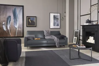 Creation BY ROLF BENZ 3-Sitzer "CR.450, Designsofa, Loungesofa" Armlehne niedrig, Fuß chromfarben glänzend, Breite 204 cm