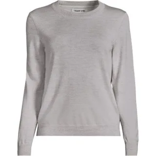 Merino-Pullover für Damen in Petite-Größe, Damen, size: petite, Blau, Wolle, by Lands' End