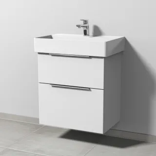 Sanipa 3way Waschtischunterbau zu Duravit Dura Square Waschtisch mit 2 Auszügen, Weiß-Soft UM42343