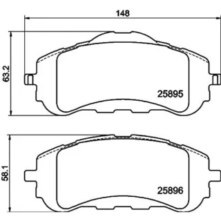 Hella Bremsbel?ge vorne Citroen Fiat Opel Peugeot Toyota 8DB355021-321