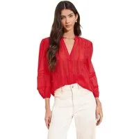 LIPSY Langarmbluse Lipsy Grandad-Bluse mit 3/4-Ärmeln, Regular (1-tlg)