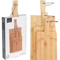 Koopman Schneidebrett Bambus 30-45 cm lang 3 Tlg. Set, Bambus, (Set, 3-St., Packung), 3tlg, Holzbrett, Bambus, 3 Größen, Schneideauflage