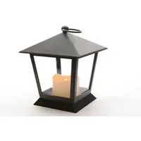 Lumineo LED Laterne LED Laterne schwarz antik 12x12x17cm