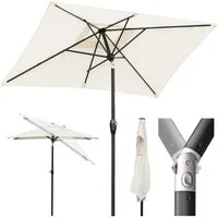 Sekey Sonnenschirm Rechteckige Sonnenschirme Kippbar mit Kurbel Gartenschirm groß, Sonnenschutz UV50+, Gartenschirm Knickbar, für Garten, Terrasse