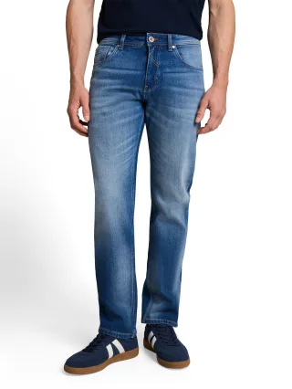Tom Tailor - TTMARVIN STRAIGHT Jeans mit Stretch heavy used mid blue denim - Gr. - 30