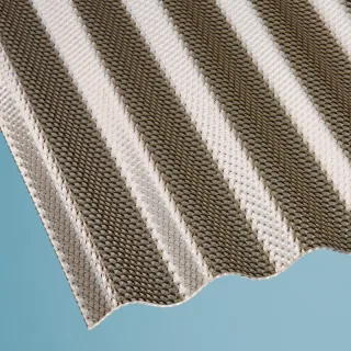 Polycarbonat Lichtplatte | Wellplatte | 76/18 | 2,6 mm | Breite 1045 mm | wabenstruktur | bronze