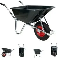 TRUTZHOLM Schubkarre Schubkarre PP100 l PU Rad Bau Karre Gartenschubkarre Bauschubkarre