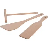 GRÄWE Crepes Verteiler, Crêpes Zubehör Holz-Set, 3-teilig
