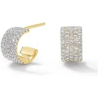 ROUGEMONT Paar Creolen Funkelnde Glamour Creolen Ohrringe 925 Sterling Silber, Bicolor
