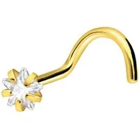 PIERCINGLINE Nasenpiercing Titan Nasenstecker Spirale EINGEFASSTER KRISTALLSTERN (Nasenstecker, 1-tlg)