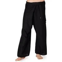 PANASIAM Wellnesshose Thai Fisherman Pants - Leichte Fischerhose aus 100% Viskose - Unisex Wickelhose für Damen & Herren - Strandhose für Sommer Yoga & Freizeit