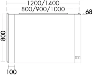 Burgbad Leuchtspiegel RL40 Light RL40 VC 800x1400x68 Anthrazitgrau Matt, SIJS140F4952 SIJS140F4952