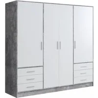 FORTE Kleiderschrank Jupiter, Made in Europe, mit 6 Schubladen, Stauraum (Maße B/H/T ca. 207/200 cm/60) Stauraum, 2 Breiten, 4 Farben, Schubladen, variable Einlegeböden