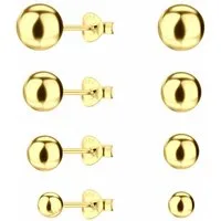 ALEXANDER YORK Ohrstecker-Set BALL in Gold, 4-tlg., 925 Sterling Silber
