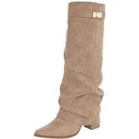 Ital-Design Damen Kniehohe Stiefel mit Blockabsatz und Spitze High-Heel-Stiefel (92125422) Blockabsatz Stiefel in Hellbraun