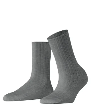 FALKE - FALKE Cotton Rib Damen light greymel. - Gr. - 36.5