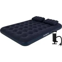 Avenli Luftbett Camping Set für 1-2 Personen mit Pumpe & Kissen 191x137x22cm Double-Si, (Luftmatratze aufblasbar Ideal als Reisebett oder Isomatte, 1-tlg., Set inklusive Luftpumpe und Luftkissen), für Indoor und Outdoor mit beflockter Oberfläche