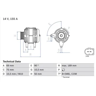 Bosch Lichtmaschine 155A BMW 5er 7er X3 0986047400