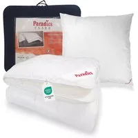 Paradies Bett-Set Paradies Winterdecke Bettenset Halia extra warm + Kissen Softy 135x200, Füllung: Paradies Fill Fasertechnologie für dauerhaft kuscheliges Volumen, 50% recycelt., Bezug: 100% Baumwolle, veredelt mit Aloe vera, Prakisches Bettenset au
