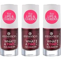 Essence Rouge WHAT A TINT! lip & cheek tint, 3-tlg., mit wasserartiger Textur