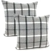 heimtexland Dekokissen 2er Set Kissenhülle Tartan kariert Schottenkaro, verdeckter Reißverschluß