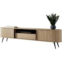 Compleo TV-Schrank 196 cm breit, Lowboard eiche cremona, Japandi Stil KAMA