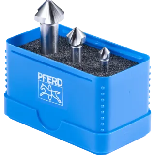 PFERD TOOLS HSS-Kegelsenker-Set UGT 3-tlg. DIN 335 C 90° mit Ungleichteilung - 25202190