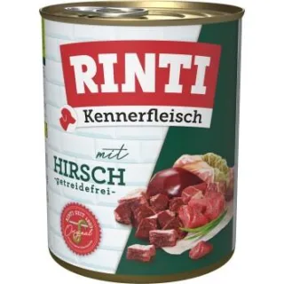 RINTI Kennerfleisch Nassfutter Hund, Adult, Dose, Hirsch 24x800 g