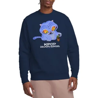K-Pop Demon Hunters Unisex-Sweatshirt für Erwachsene, süßer Derpy Tiger (Marine)