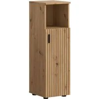welltime Stauraumschrank MANI, Höhe: 95 cm, Paneeloptik, 1 offenes Fach, 1 Tür (1-St) Badezimmerschrank, Badschrank, Bad, Badezimmer