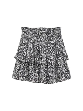 tom tailor kids - Mini-Rock mit Blumenmuster white and black floral design - Gr. - 134