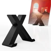 Mobilefox Standhalterung LP Vinyl Ständer Schallplatten Halterung X Form Tischhalter Schwarz