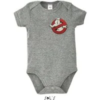 Blondie & Brownie Strampler Kultiger Baby Body mit GhostBusters patch Stickerei Komfort Fit (Einzeln, Einzelartikel) Baby Body mit Ghostbusters Patch, Baumwolle, bequem für den Alltag