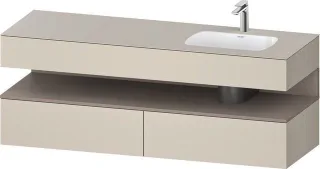 Duravit Qatego Einbauwaschtisch mit Konsolenwaschtischunterbau Taupe Supermatt 1600x550x600 mm - QA4 QA4796043830000