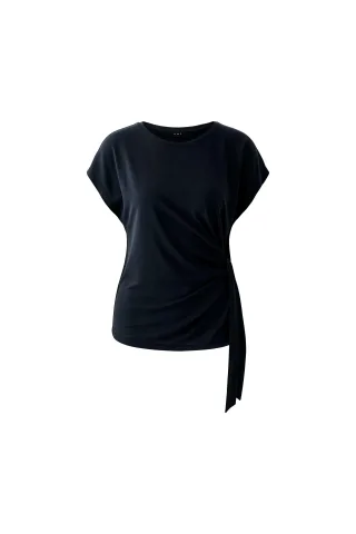 Oui - T-Shirt Modalmischung washed out black - Gr. - 38