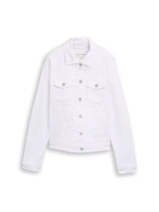 Tom Tailor - Jeansjacke mit Eingriffstaschen bright white - Gr. - L